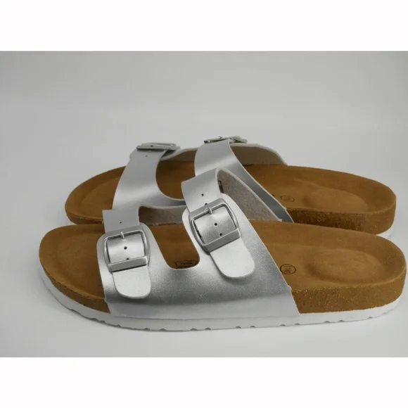 Silver Cushionaire cork footbed sandals Women's Size: 11M - Picture 5 of 11